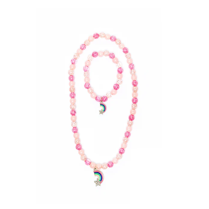 Purple Rainbow Necklace & Bracelet Set