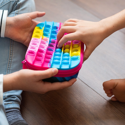 Zip & Pop Storage Box Sensory Pencil Case Rainbow