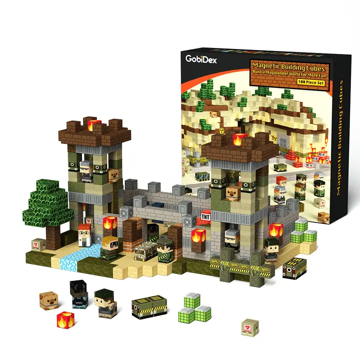 GobiDex Recon Base Magnetic Building Cubes 100 Pc Set
