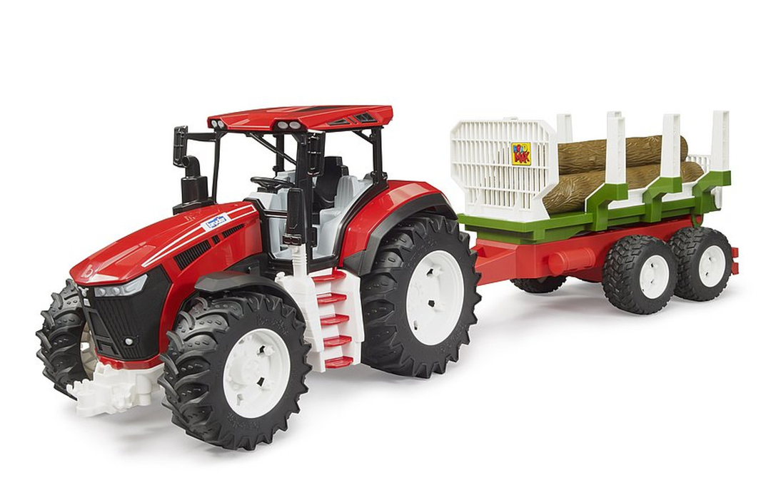 JD 7R 350トラクター＆森林トレーラー（丸太4本付き