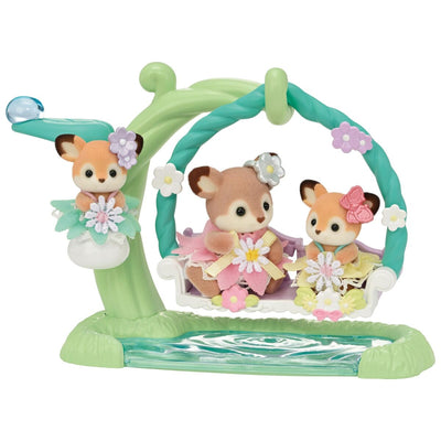 Calico Critters Deer Babies Floral Swing Set