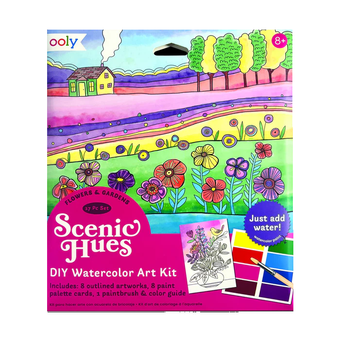 Scenic Hues DIY Watercolor Kit - Flowers and Gardens