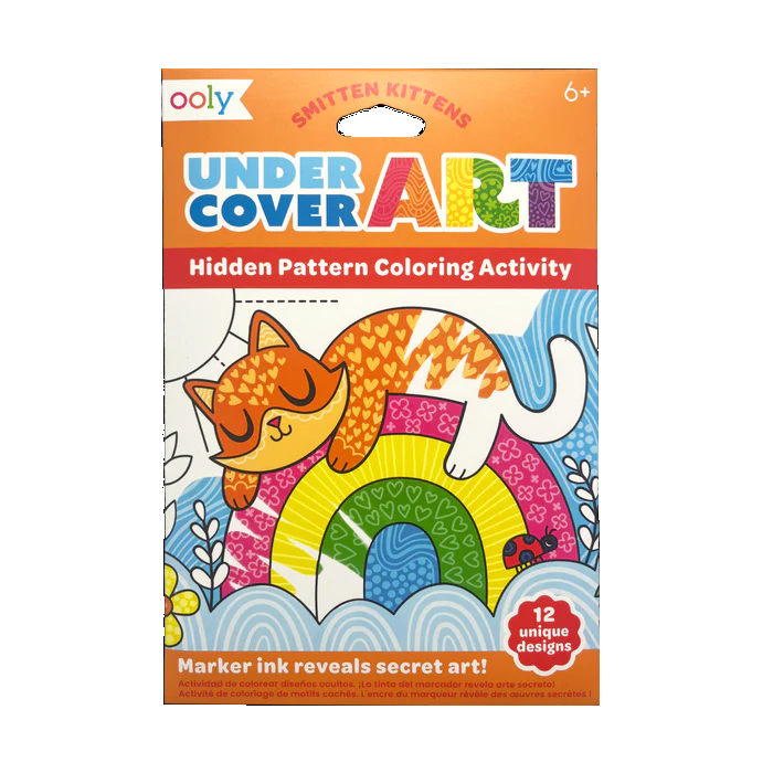 Undercover Art Hidden Pattern Coloring Activity Art Cards - Smitten Kittens