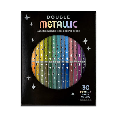 Double Metallic 30 Count Colored Pencil Set