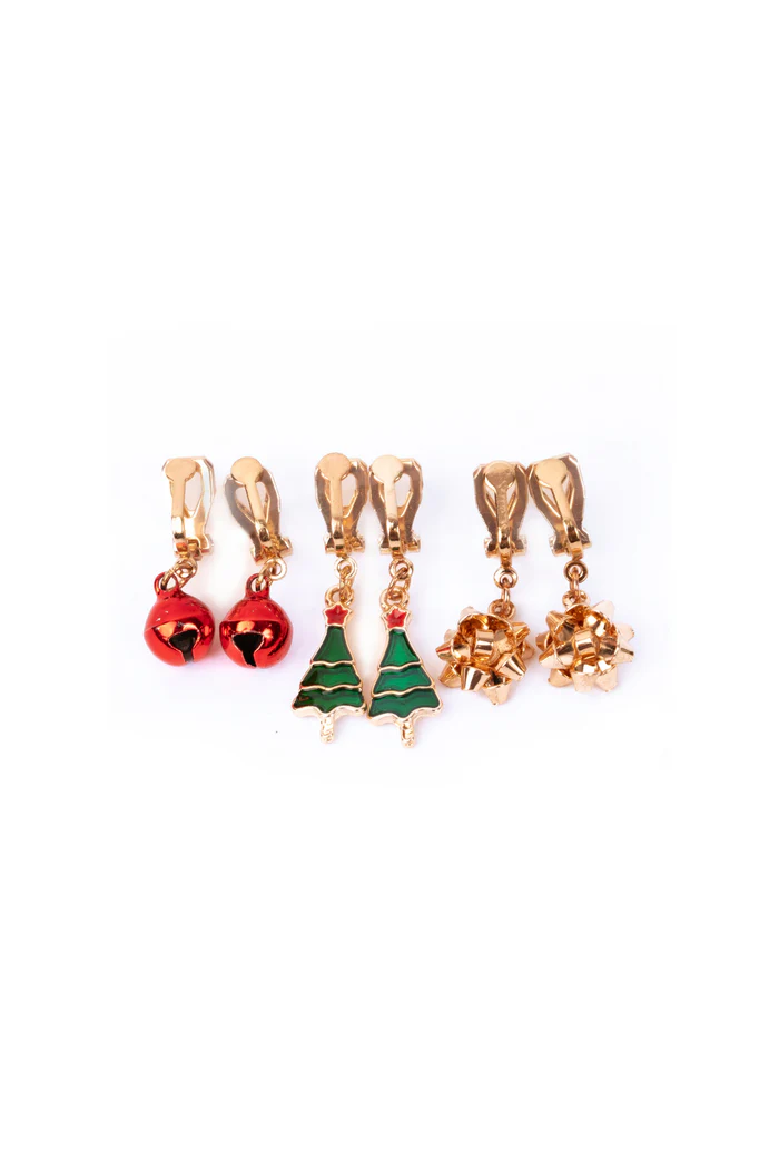 Snowman Clip On Earrings Set