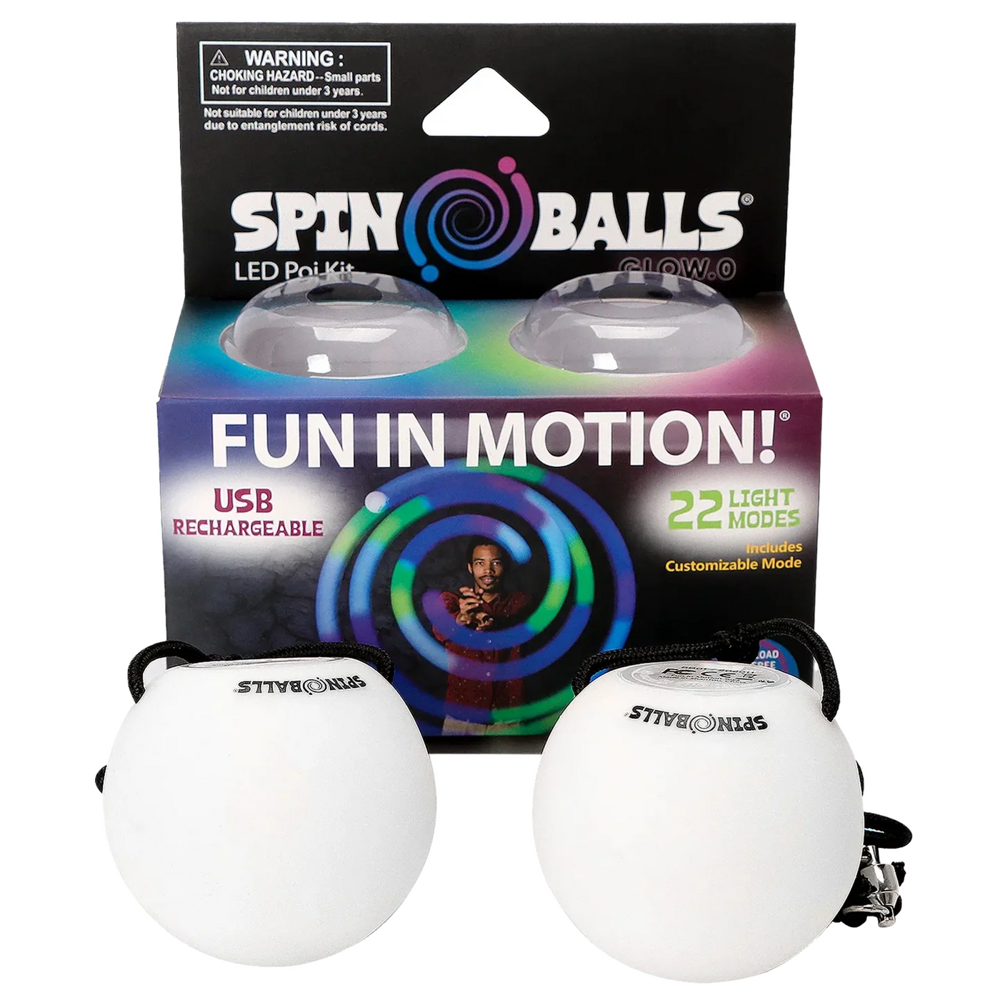 Spinballs Glow.0 Rechargeable LED Poi Kit