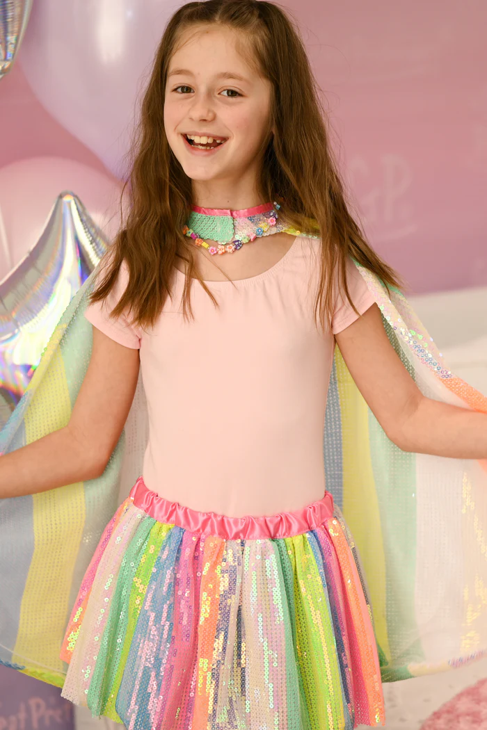 Stripy Sequins Cape Size 4-6