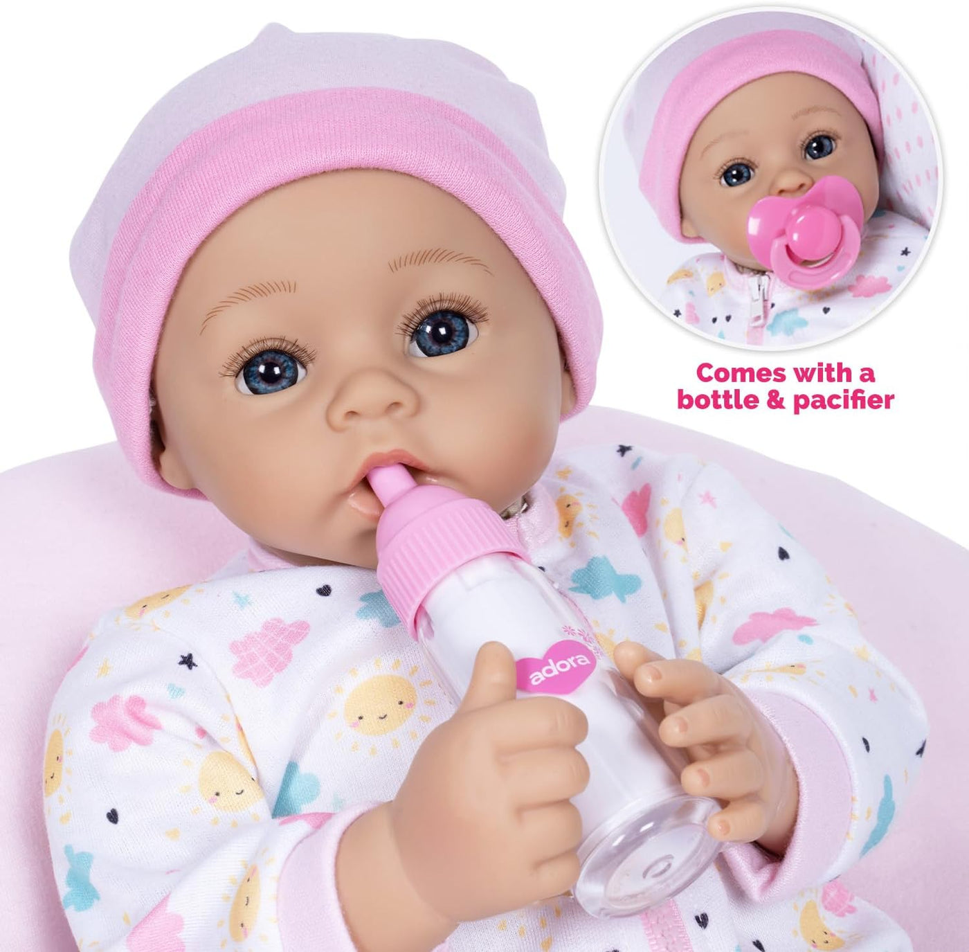 Sunshine Pink 7 Piece Baby Doll Feeding Gift Set