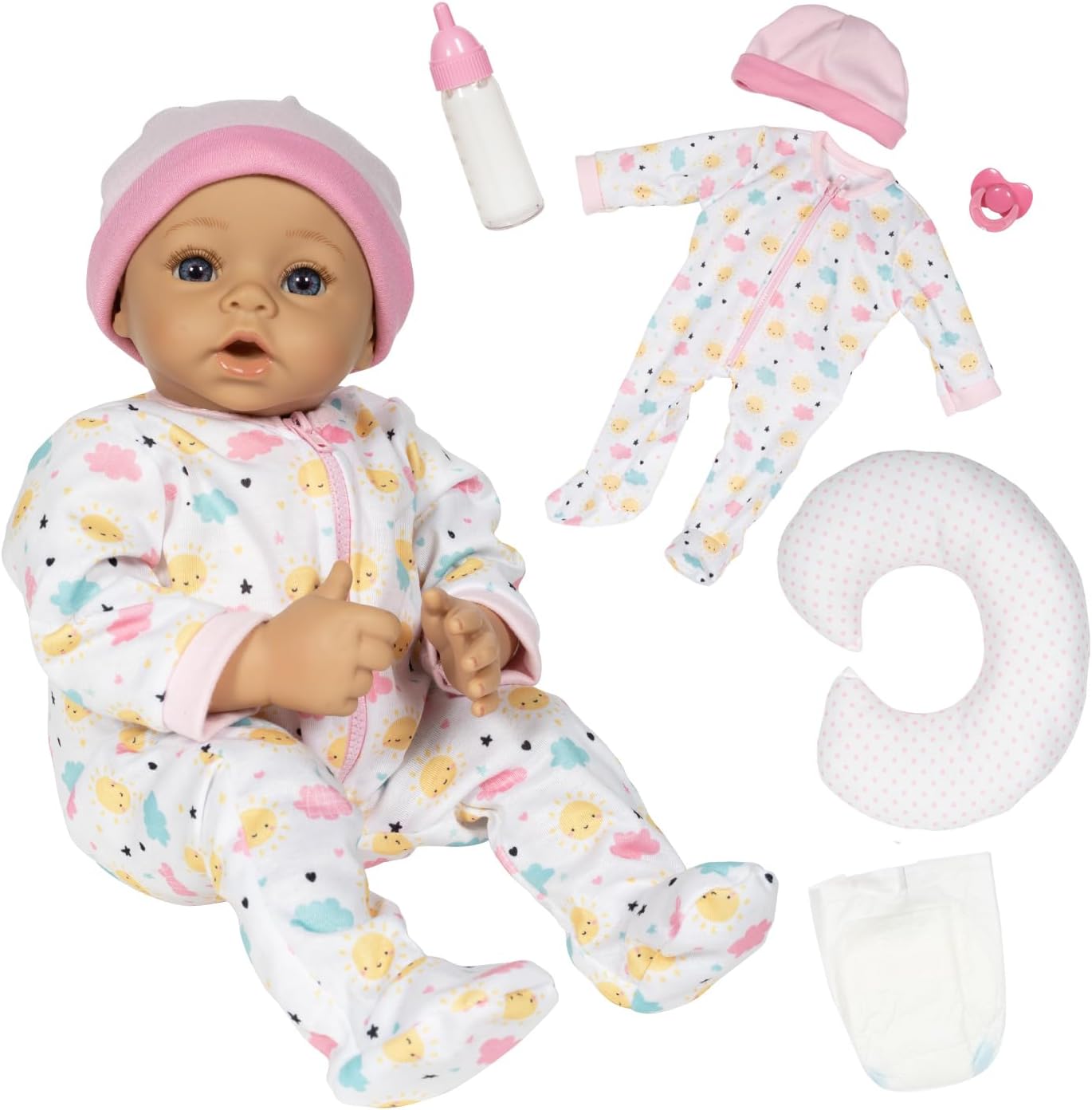 Sunshine Pink 7 Piece Baby Doll Feeding Gift Set