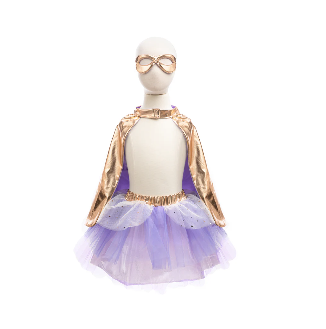 Super Duper Cape Tutu and Mask - Metallic and Rose Gold