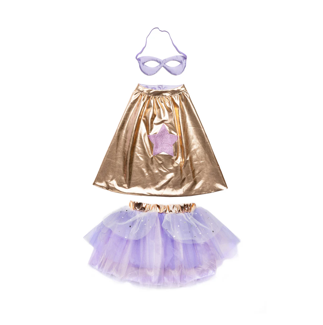 Super Duper Cape Tutu and Mask - Metallic and Rose Gold