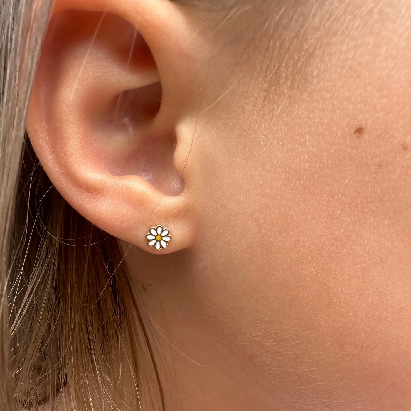 Tiny Stud Classic 14K Gold Plated Daisy Earrings