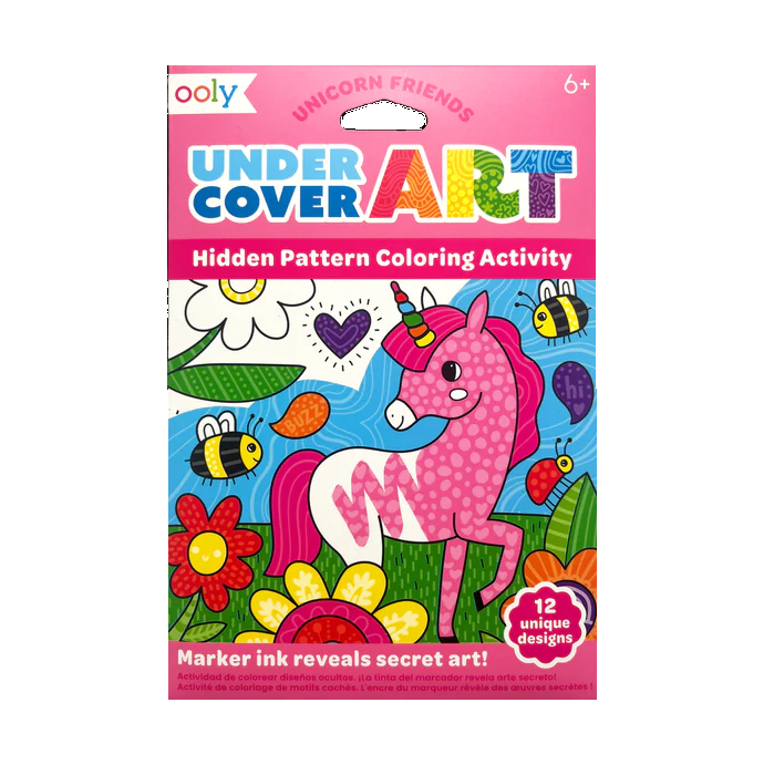 Undercover Art Hidden Pattern Coloring Activity Art Cards - Unicorn Friends