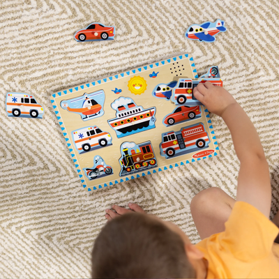 Vehicles Sound and Peg Puzzle