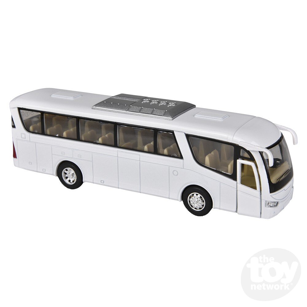 7" Die Cast White Coach Bus