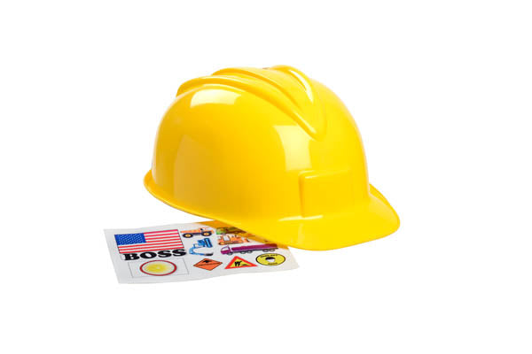 Construction Helmet with Sticker Sheet