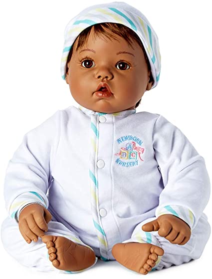 19" Realistic Baby Doll Baby Face Medium Skin Brown Eyes/Brunette