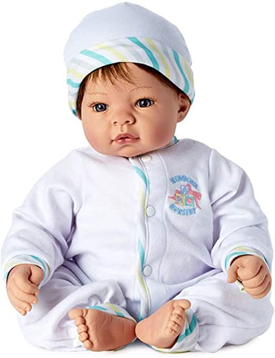 19" Munchkin Realistic Baby Doll Light Skin Brown Hair/Blue Eyes