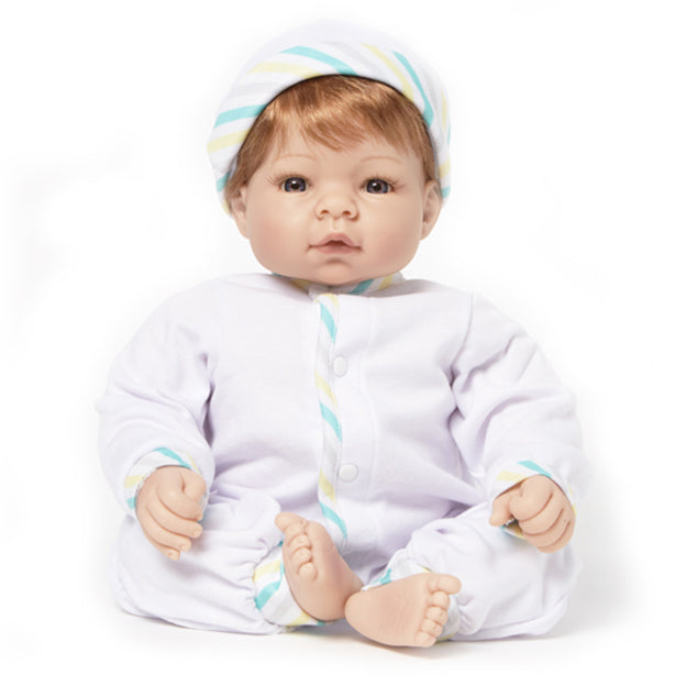 19" Munchkin Realistic Baby Doll Light Skin Blue Eyes/Strawberry Blonde