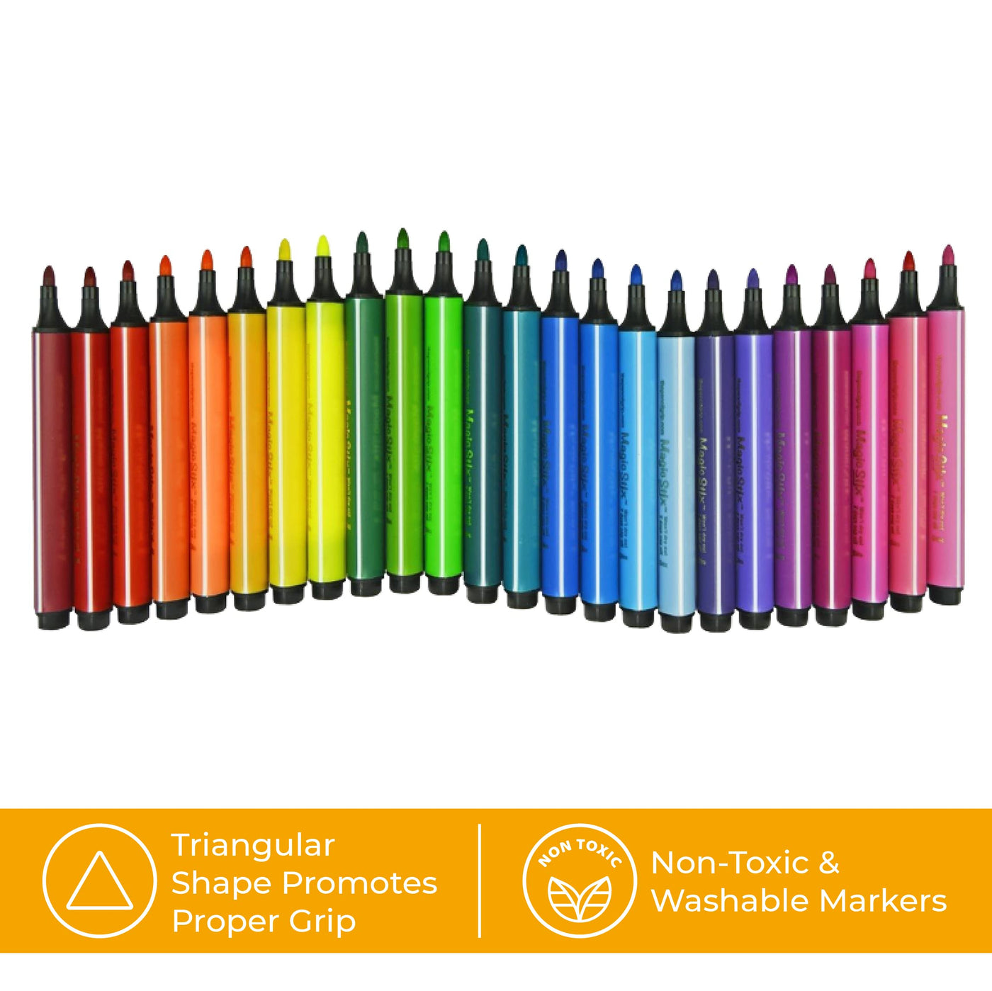 Magic Stix Triangular 24 Color Marker Set