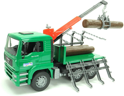 Bruder Timber Truck with Loading Crane with 3 Trunks