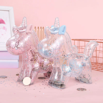 Clear Unicorn Piggy Bank - Pick Your Color!