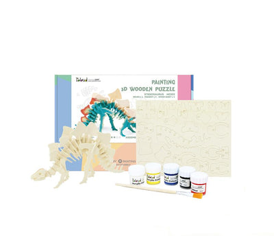 Wooden Puzzle with Paint Kit: Stegosaurus