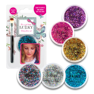 Body Glitter Gel with Brush- Click to Pick Your Color!