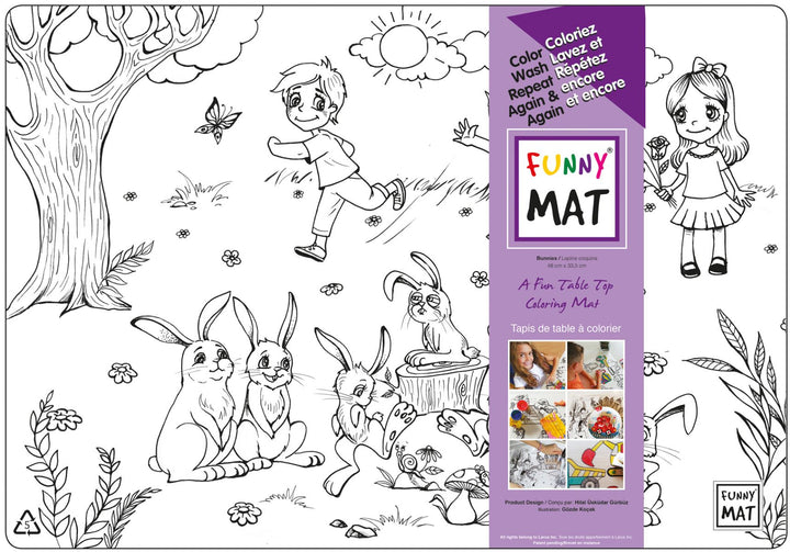 Table Top Colouring Mat, Bunnies Table Top Colouring Mat, Bunnies