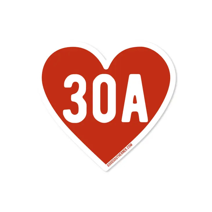 Love 30A Heart Sticker