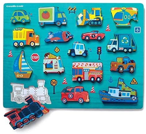 16 Piece Wooden Puzzle and Play set-Things That Go