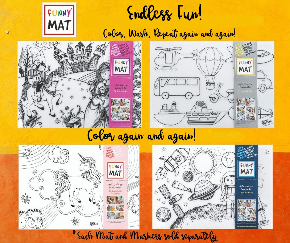 Funny Mats - Colorable & Reusable Place Activity Mats - Click to Pick!