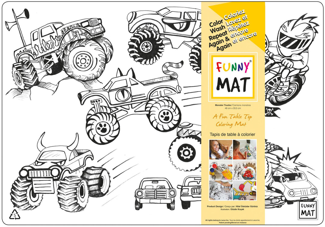 Table Top Colouring Mat, Monster Trucks Table Top Colouring Mat, Monster Trucks