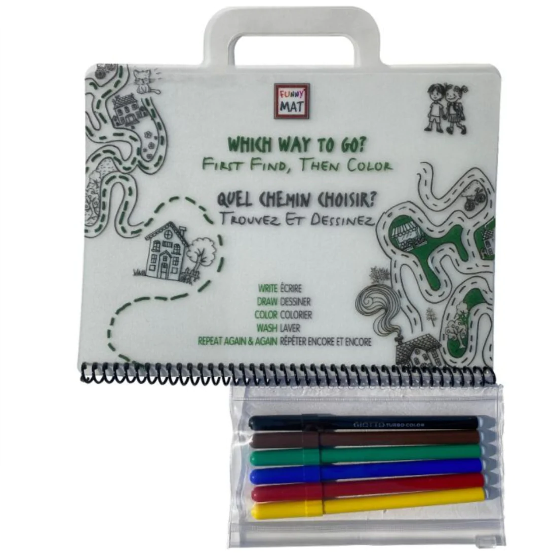 Mini Funny Mat Travel book Which Way Mazes and coloring